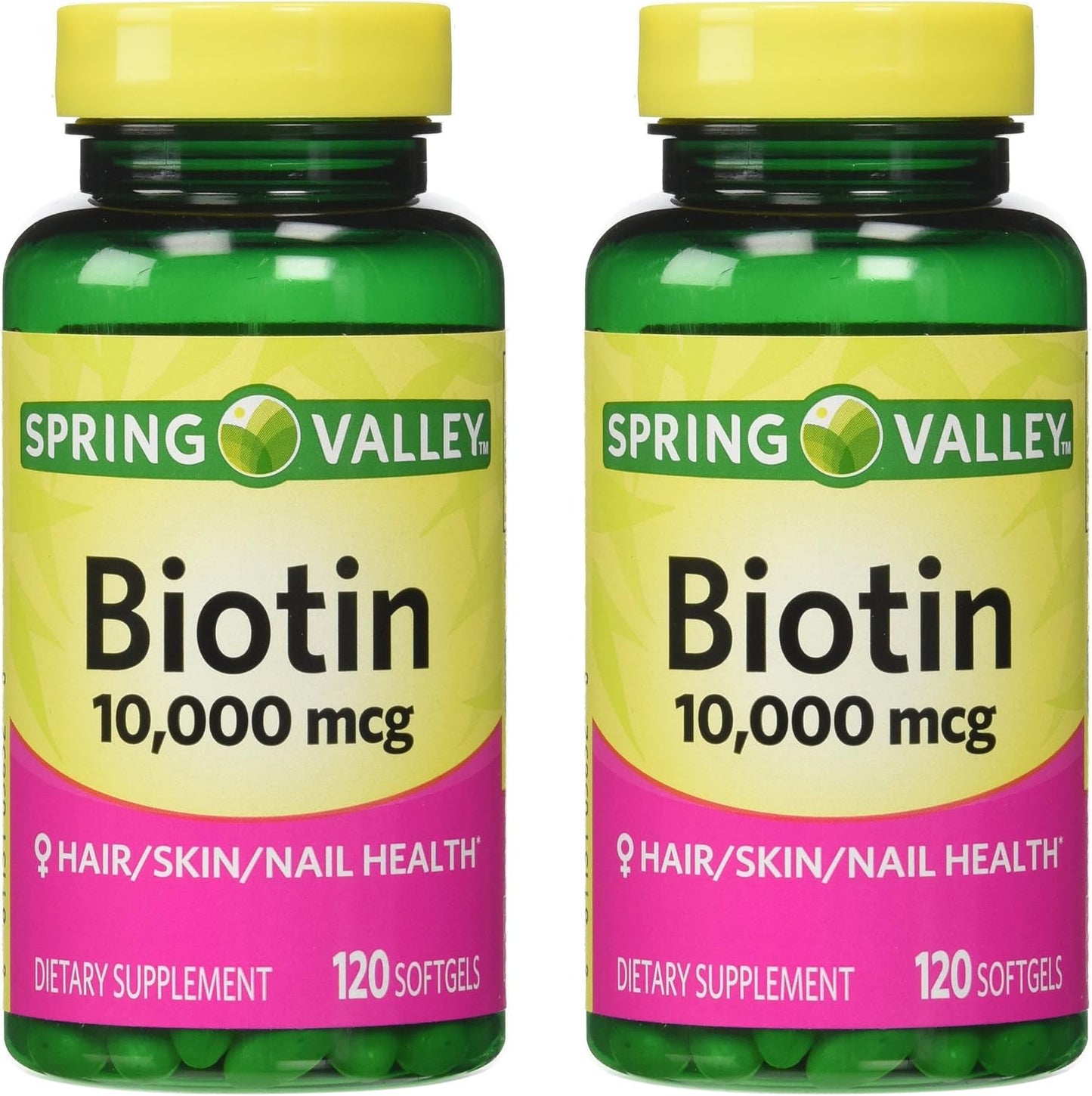 Spring Valley Biotin 10,000 mcg, 120 Softgels (2 Pack) - görsel 1