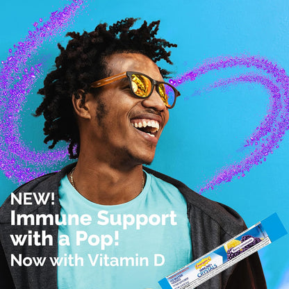 Emergen-C Immune Plus Crystals, On-the-Go Immune Support Supplement, Berry Lemonade - 28 Stick Packs