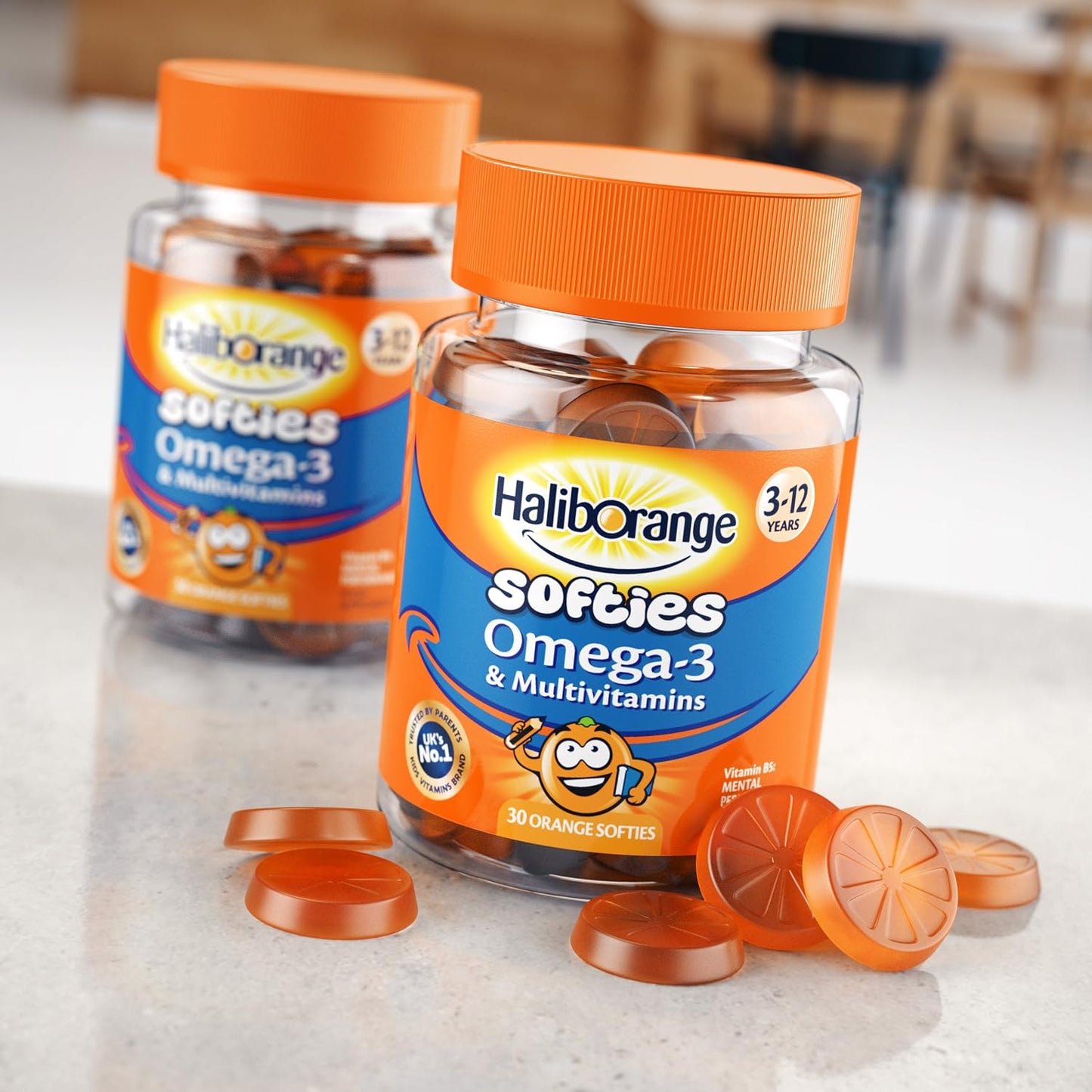 Seven Seas Haliborange Multivitamins and Omega-3 Orange Softies (30 Count) - görsel 4