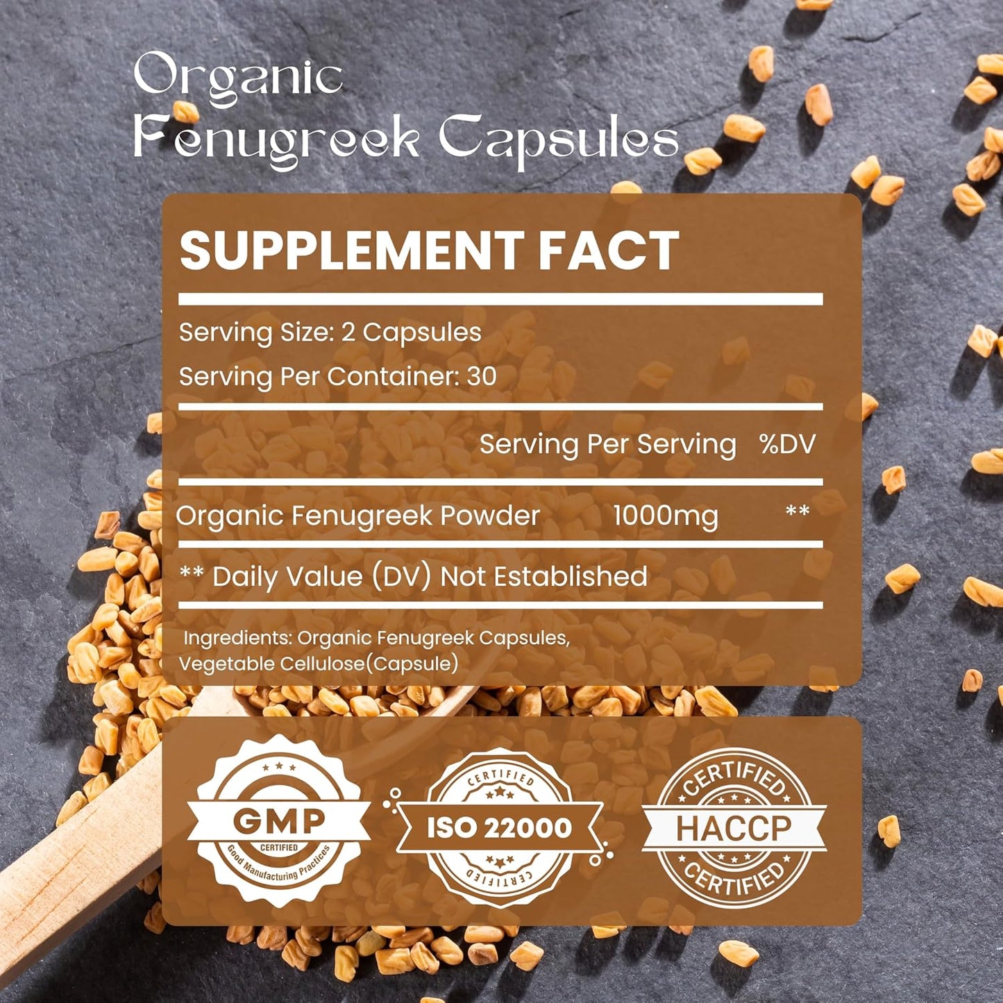 Hebhac Herbs Fenugreek Capsules – 1000mg Organic Breastfeeding Support (60 Capsules) - görsel 2