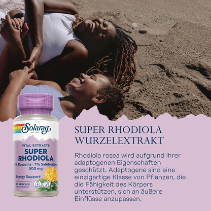Solaray Super Rhodiola Root Extract 500 mg Vegetable Capsules (60 Capsules)