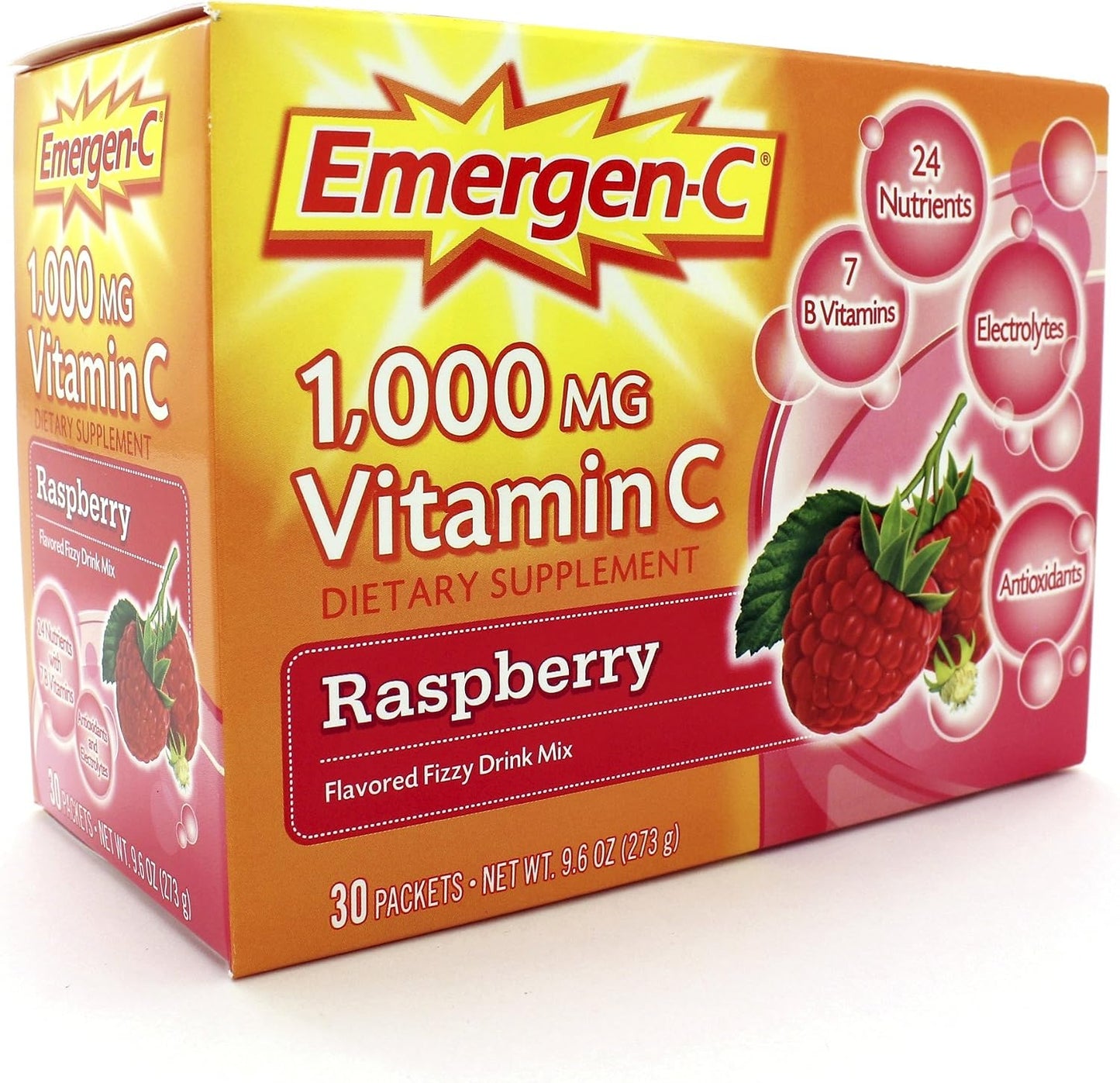 Emergen-C Raspberry 30 Packets - görsel 1