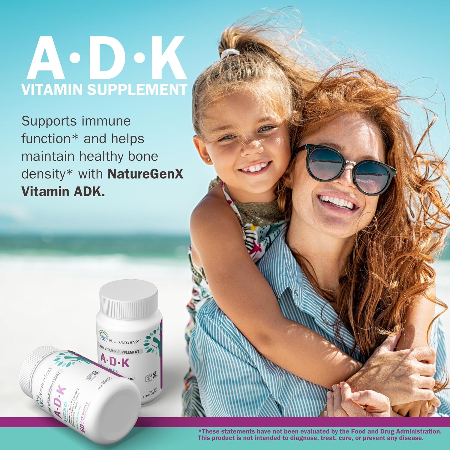 NatureGenX ADK Vitamin Supplement – Vitamins A, D3 & K2 MK-7 – 120 Capsules (2-Pack) - görsel 4