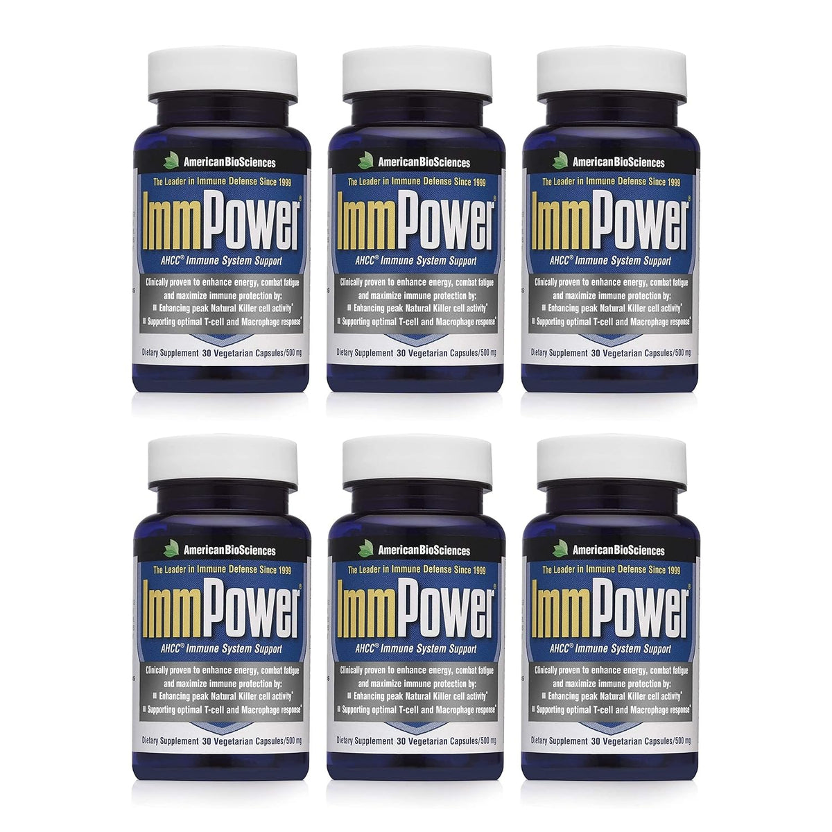 American BioSciences ImmPower AHCC Mushroom Supplement 6-Pack (30 Capsules per Bottle) - görsel 1