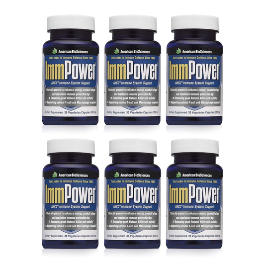 American BioSciences ImmPower AHCC Mushroom Supplement 6-Pack (30 Capsules per Bottle)