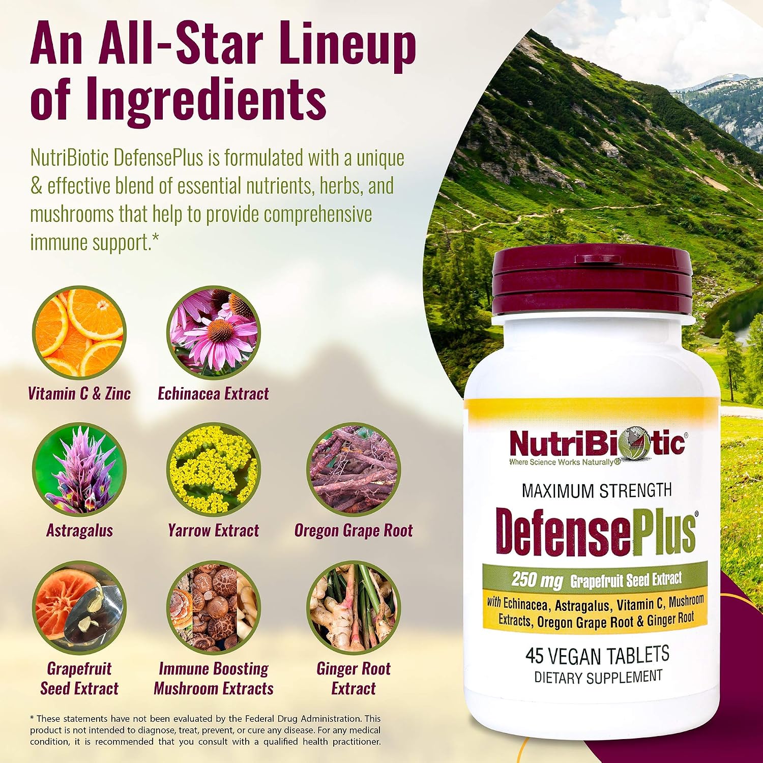 NutriBiotic DefencePlus – 11-in-1 Immune Support, 45 Tablets - görsel 2