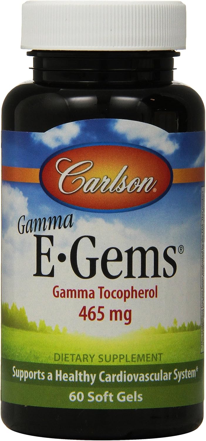 Carlson Gamma E-Gems, Gamma Tocopherol, 465 mg, 60 Softgels - görsel 1