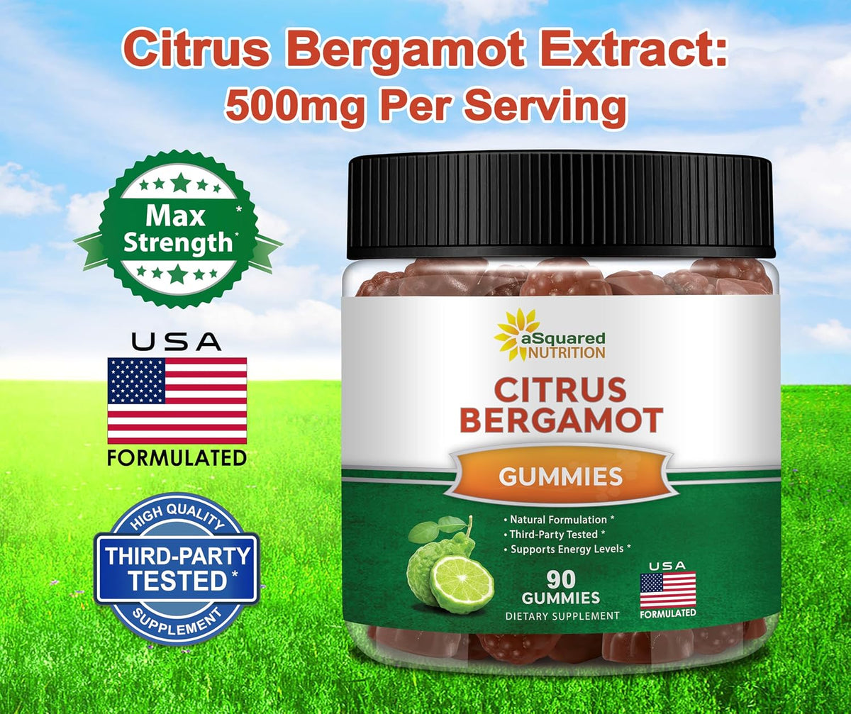 aSquared Nutrition Citrus Bergamot Gummies - 500mg Citrus Bergamot Extract Food Supplement - görsel 7