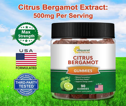 aSquared Nutrition Citrus Bergamot Gummies - 500mg Citrus Bergamot Extract Food Supplement