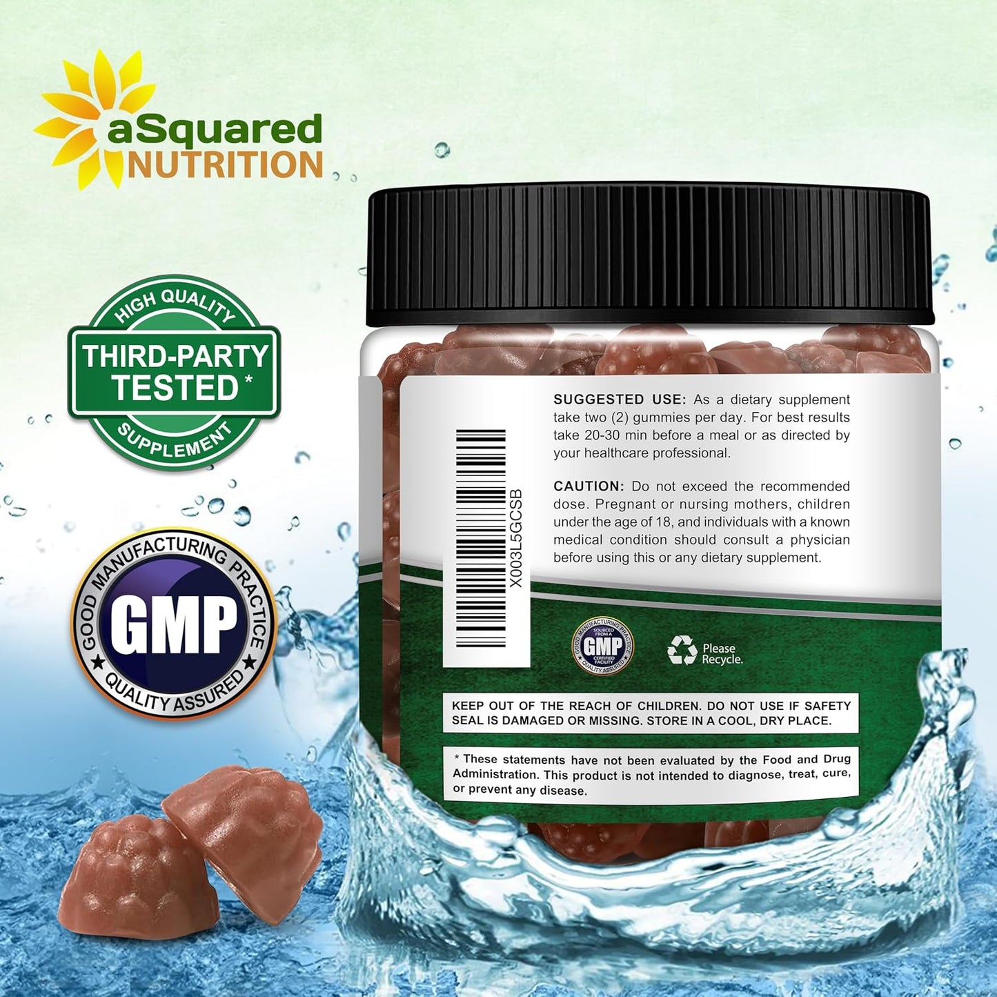 aSquared Nutrition Citrus Bergamot Gummies - 500mg Citrus Bergamot Extract Food Supplement - görsel 8