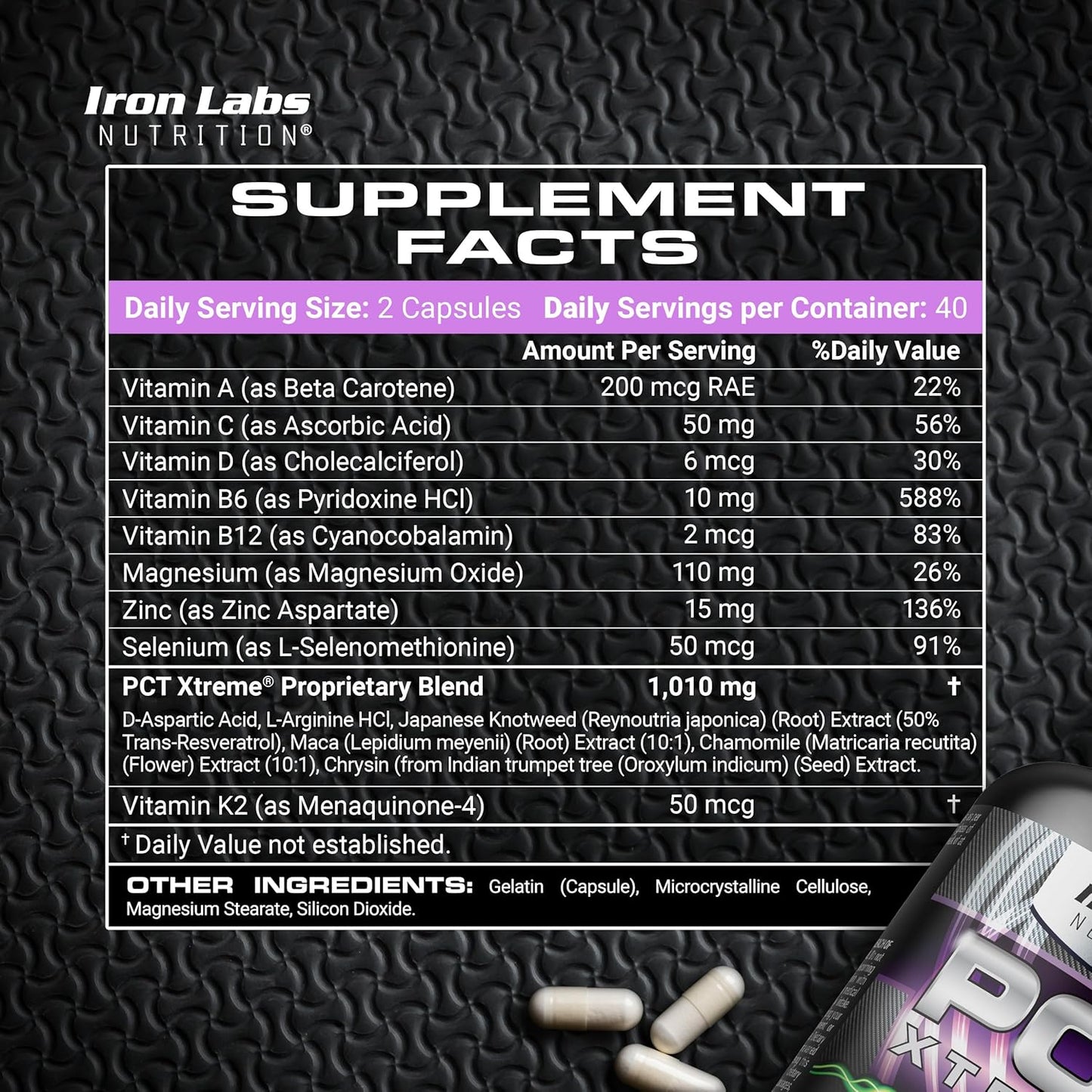 Iron Labs Nutrition PCT Xtreme – Post-Cycle Support for Men – 80 Capsules - görsel 2