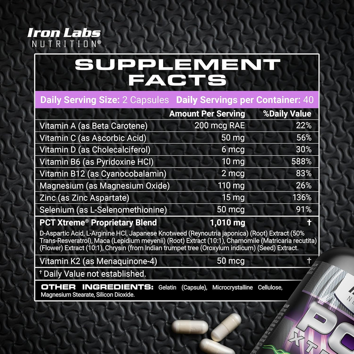 Iron Labs Nutrition PCT Xtreme – Post-Cycle Support for Men – 80 Capsules - görsel 2