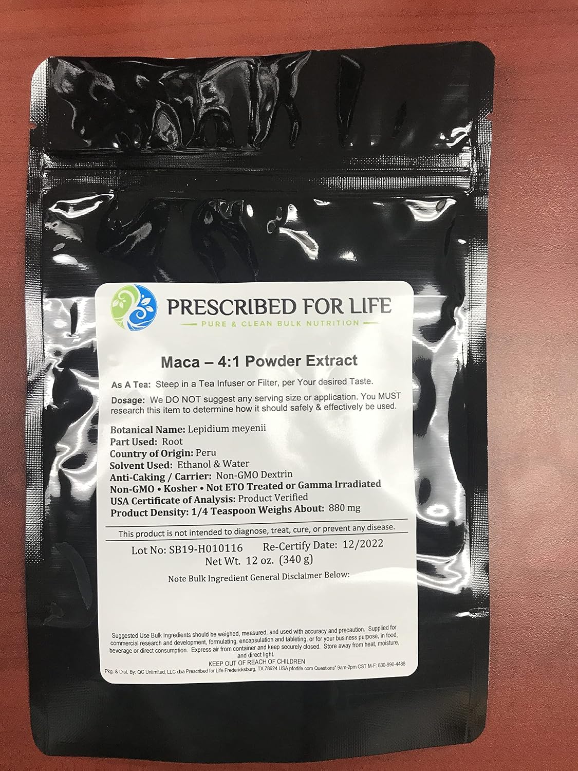 Prescribed For Life Maca Root Powder 4:1 | All Natural Maca Powder to Support Health and Wellness | Vegan, Gluten-free, Non GMO | Lepidium meyenii (12 oz / 340 g) - görsel 4
