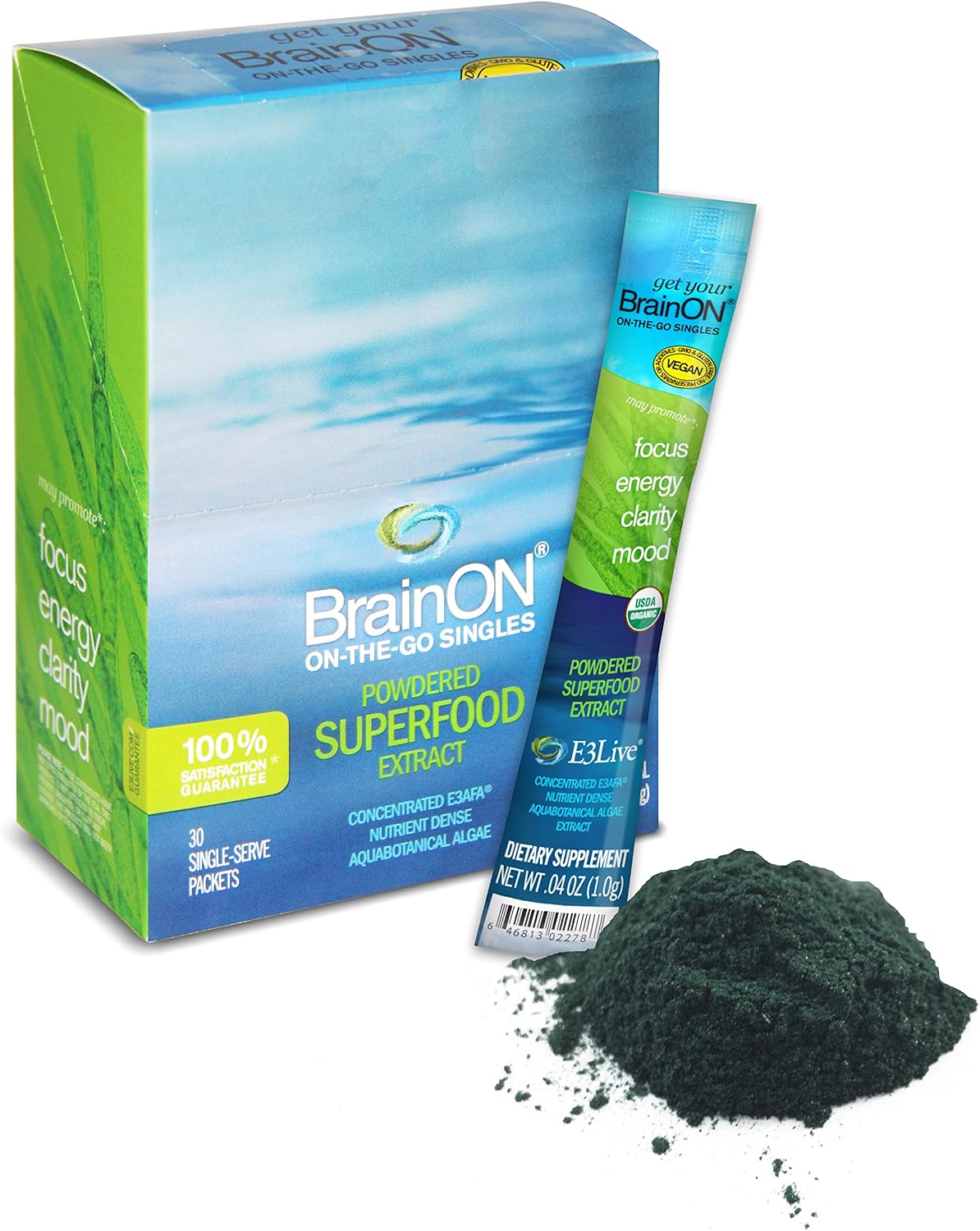 E3LIVE BrainON - Concentrated E3AFA - On-The-Go Singles - 30 Count Box - görsel 2
