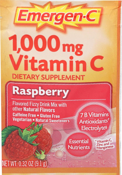 Alacer Emergen-C Raspberry Vitamin C Sachets, 9g (Single Sachet)
