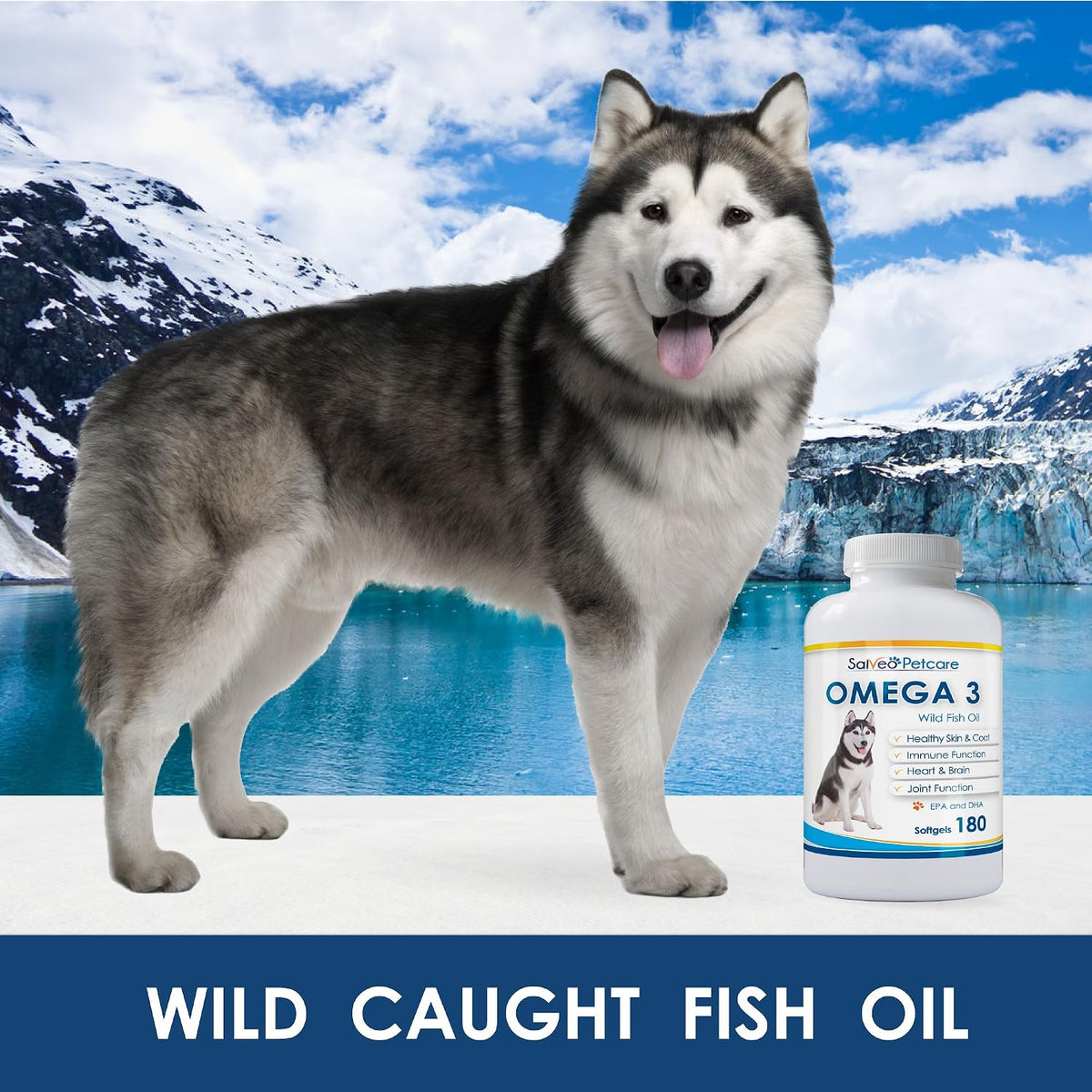 Omega 3 Fish Oil for Dogs – Natural Pet Supplement for Shiny Coat, Wild Caught, 180 Capsules - görsel 3