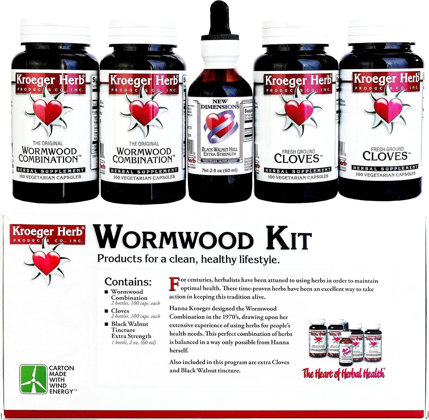 Wormwood Herb Supplement Kit - Black Walnut, Clove, Quassia - Herbal Detox Cleanse Capsules - görsel 6