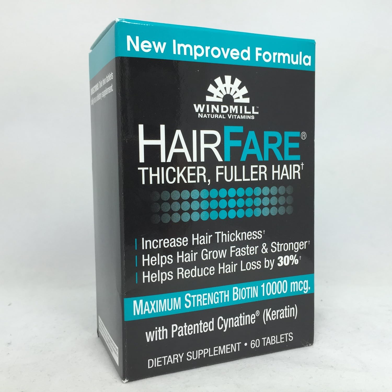 Windmill Hair Fare Biotin 10,000 mcg, 60 Tablets per Box (Pack of 4) - görsel 1
