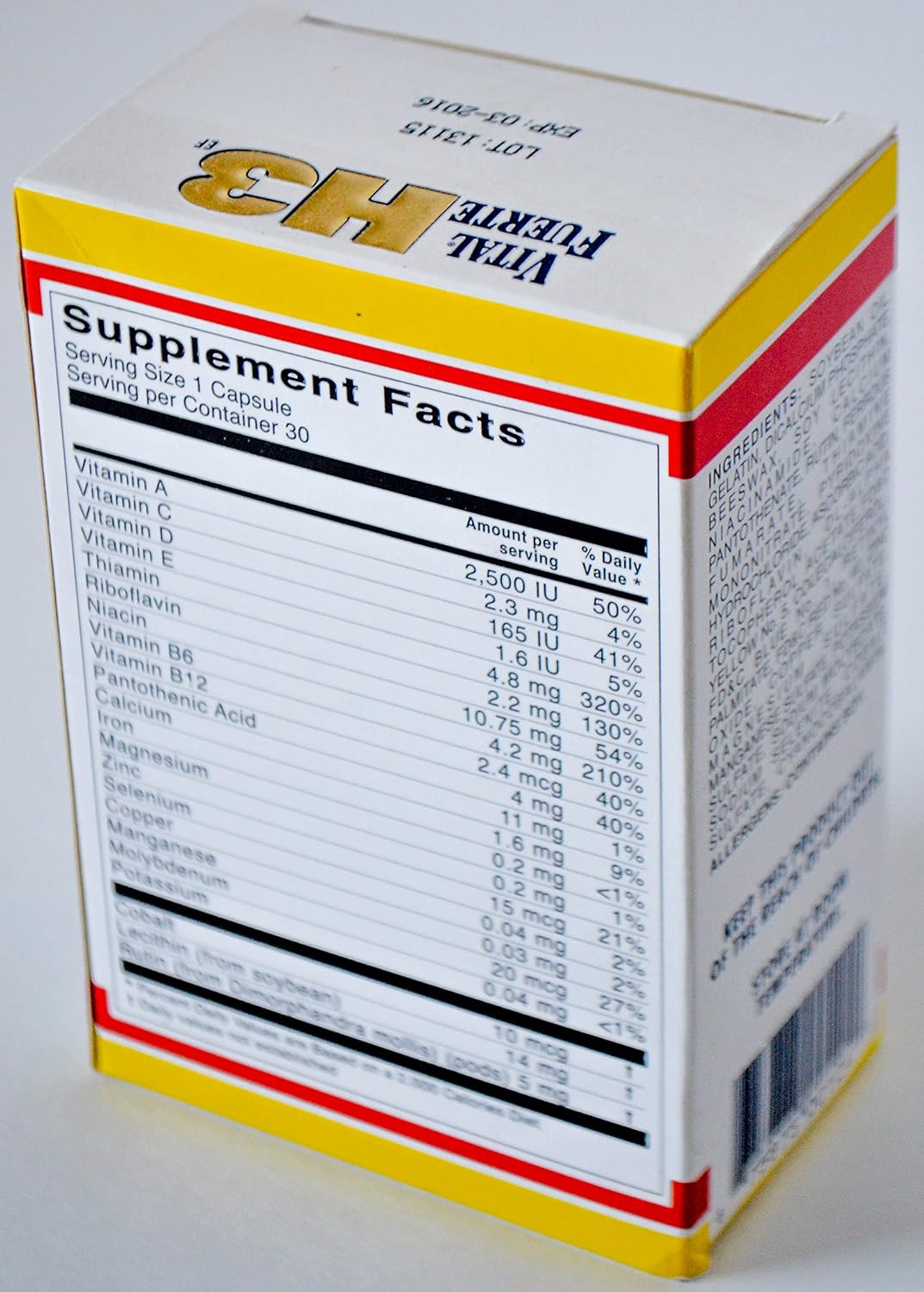 H3 Vitamins and Minerals – Food Supplement with Antioxidants, 30 Capsules - görsel 2