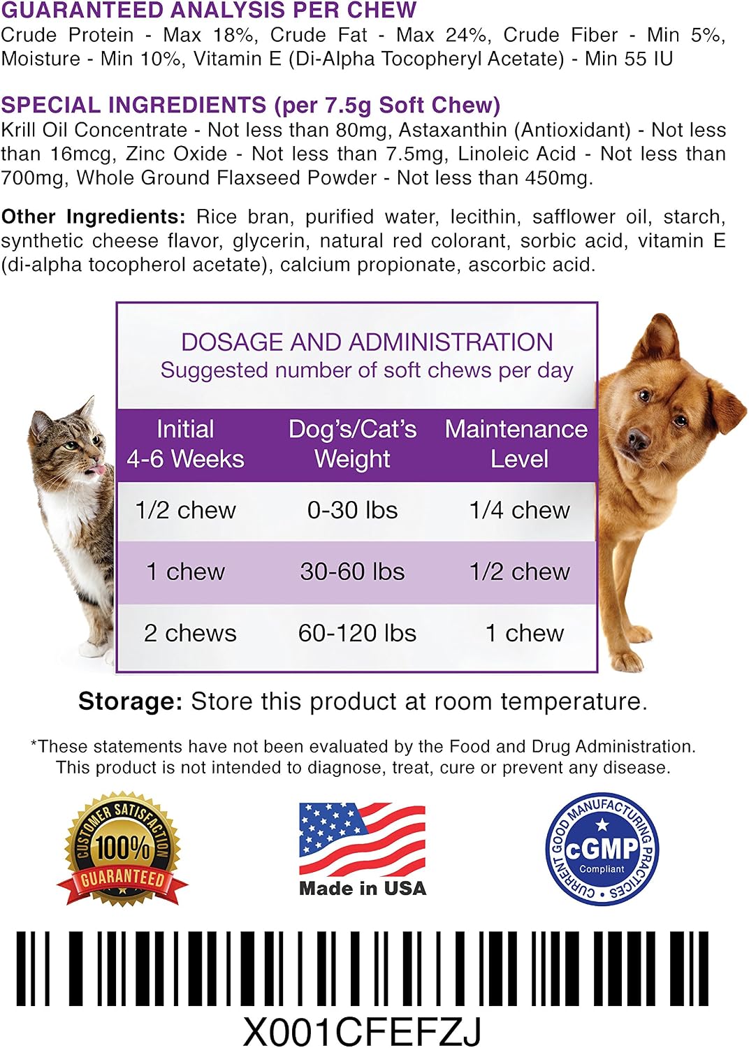 Premium Antarctic Krill Oil Soft Chews for Dogs - Omega-3, Astaxanthin, Vitamin E - 60 Chews - görsel 3