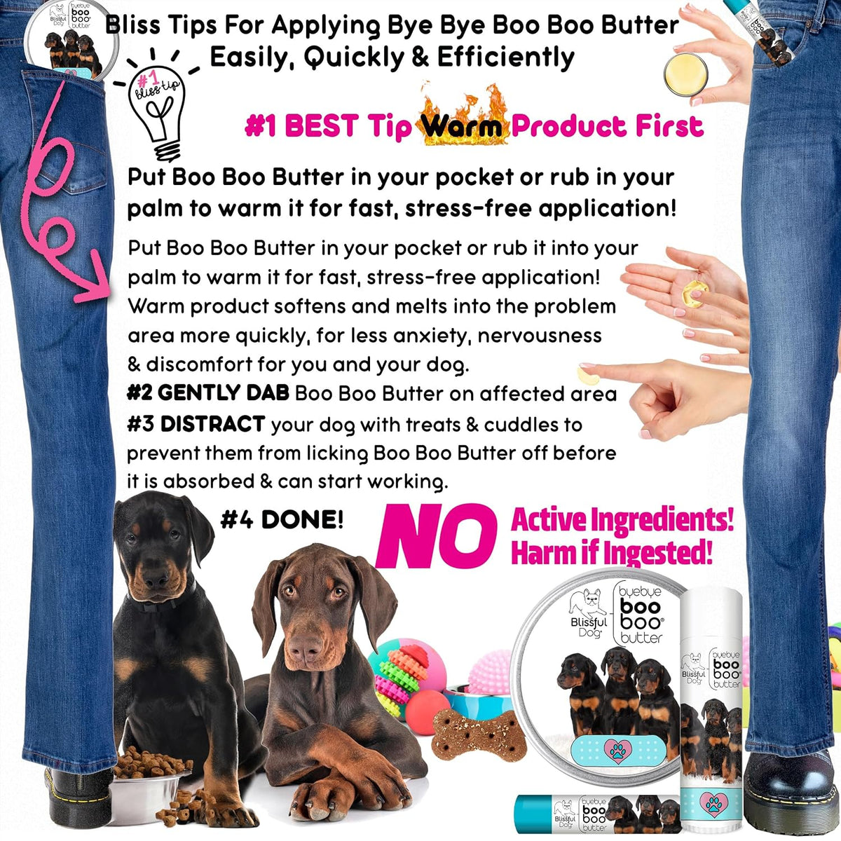 The Blissful Dog Doberman Pinscher Boo Boo Butter, 16 oz - görsel 7