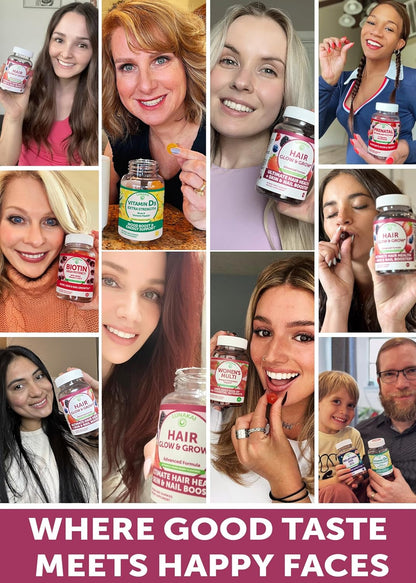 Lunakai USA-made Super Hair Gummies with Biotin, Zinc, Horsetail Extract & Saw Palmetto – Hair Growth Vitamins for Women & Men, 60 Gummies
