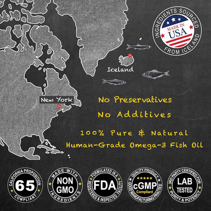 Deluxe Naturals Rich Omega-3 Fish Oil for Dogs & Cats - Wild-Caught EPA DHA Supplement, 473 ml