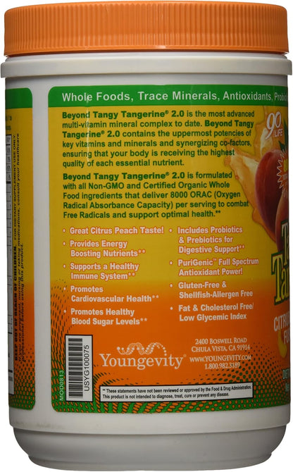 Youngevity Beyond Tangy Tangerine 2.0 Multivitamin & Mineral Complex, Citrus Peach Fusion