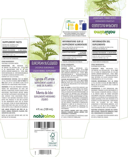 Naturalma European Bugleweed (Lycopus europaeus) Alcohol-Free Tincture - 120 ml