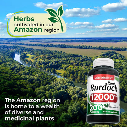 FITO MEDIC'S Lab Organic Burdock Root - 200 Capsules, 12000mg, Ultra High Absorption
