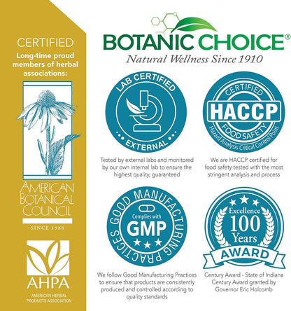 Botanic Choice Hair, Skin and Nails Vitamins - Biotin Supplement with Collagen, Vitamin C & Iron - Super Antioxidant Blend with Argan Oil & Hyaluronic Acid - 60 Liquid Capsules