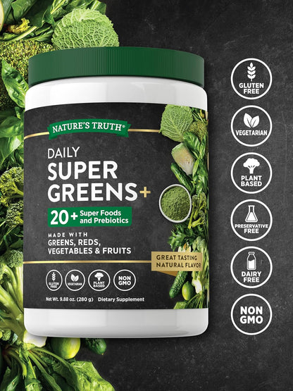 Nature's Truth Super Greens Superfood Powder – Fruit and Vegetables Blend, 280 g