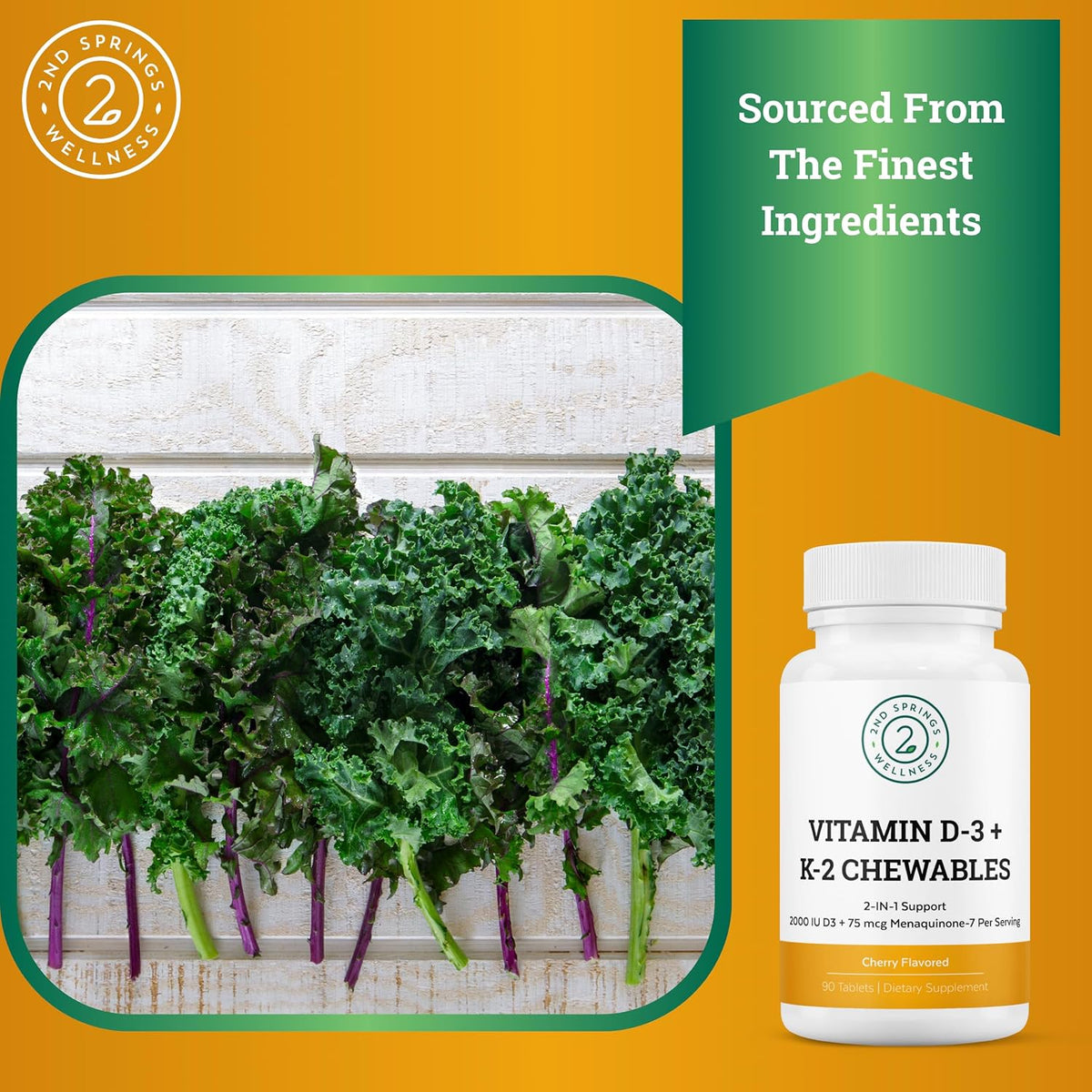 Vitamin D3 + K2 Chewables, Cherry Flavoured | 2000 IU Vitamin D, MK7 K2 (Menaquinone-7), Tablets, For Adults and Kids - görsel 4