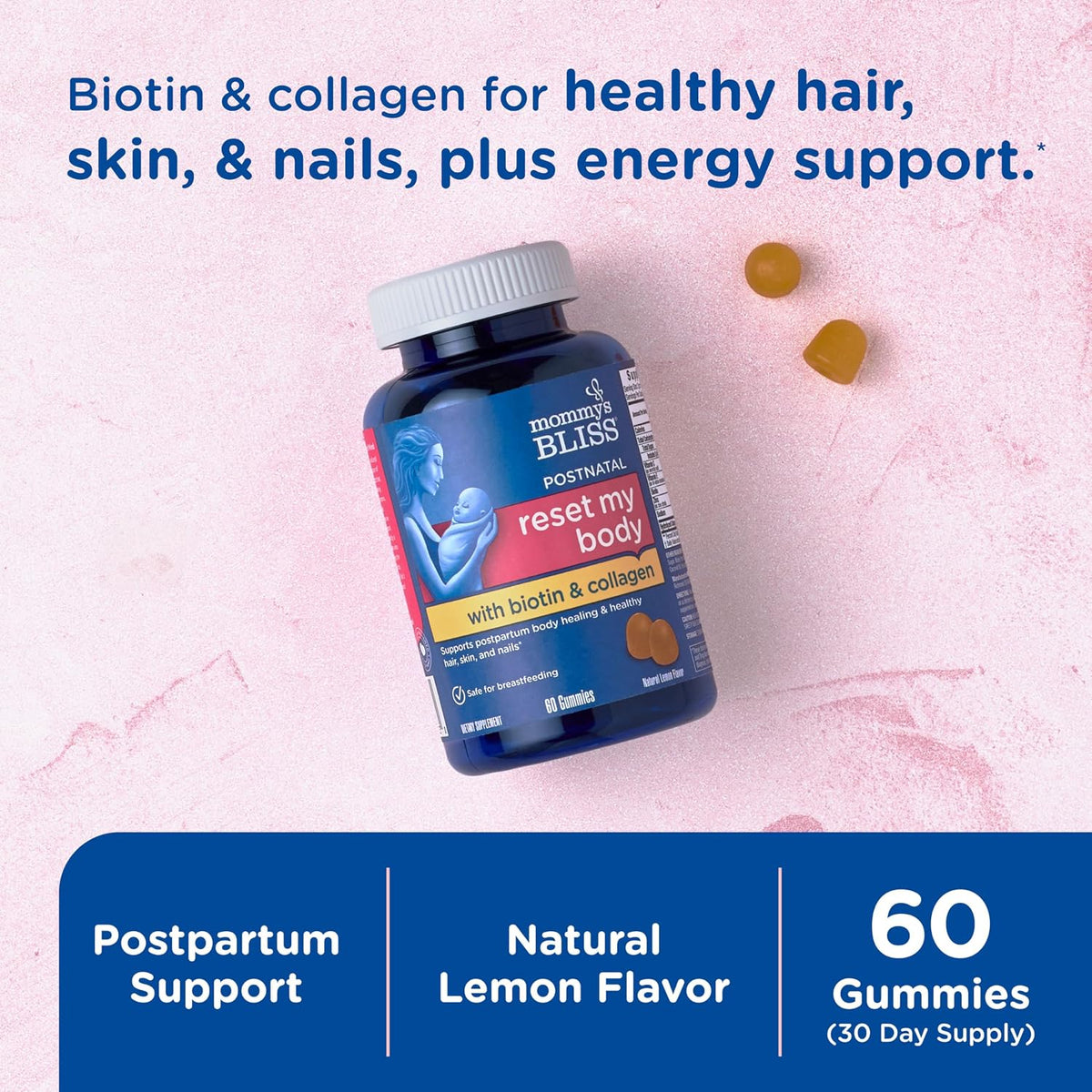 Mommy's Bliss Postnatal Support Reset My Body Gummies with Biotin & Collagen - görsel 2