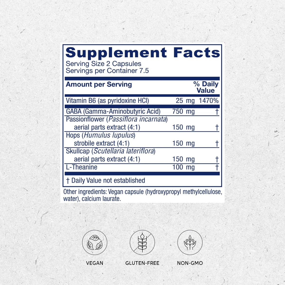 Vitanica GABA Ease - Calming Support Food Supplement with GABA, L-Theanine & Herbal Nervines - Vegan, 15 Capsules - görsel 2