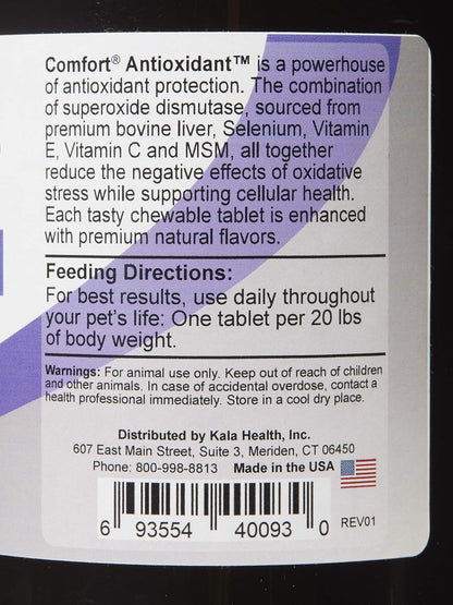 Kala Health COMFORT Antioxidant Supplement for Dogs, 350 Tablets