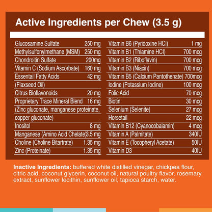 Spectrin Wellness Chews - 8-in-1 Dog Multivitamin with Glucosamine, Chondroitin & Omega-3 (90 Chews)