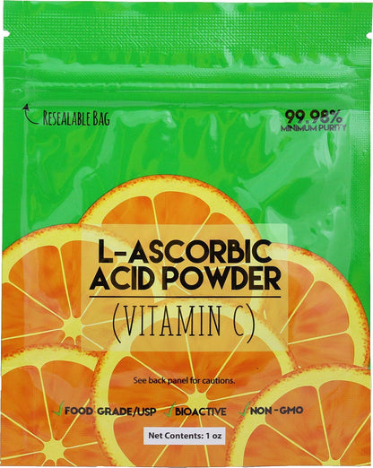 Duda Energy L-Ascorbic Acid Powder, 99+% Food Grade, 227 g (8 oz)