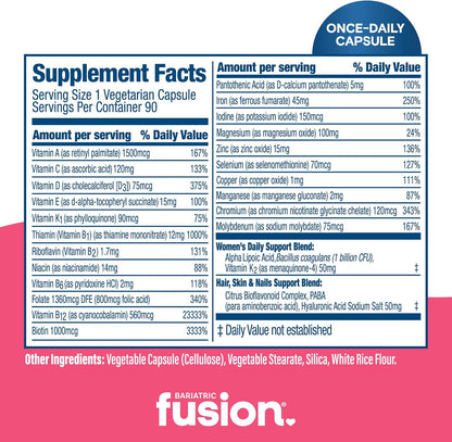Bariatric Fusion One Per Day Bariatric Multivitamin with Iron for Women – 90 Capsules (3 Month Supply)