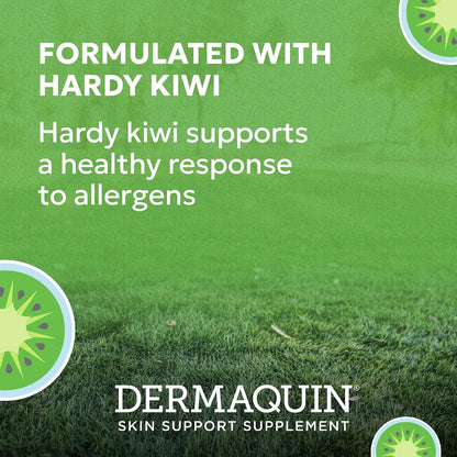 Nutramax Dermaquin Skin Support Supplement for Dogs and Cats - with Hardy Kiwi & Omega-3s, 60 Soft Chews