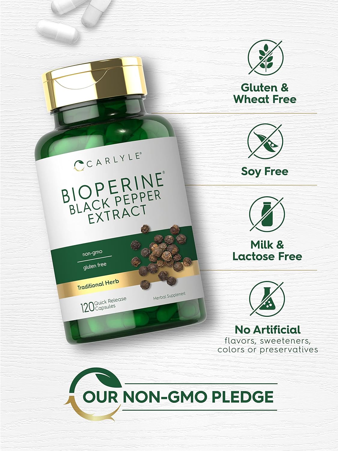 Carlyle Bioperine 10mg | 120 Capsules | Non-GMO & Gluten-free - görsel 5