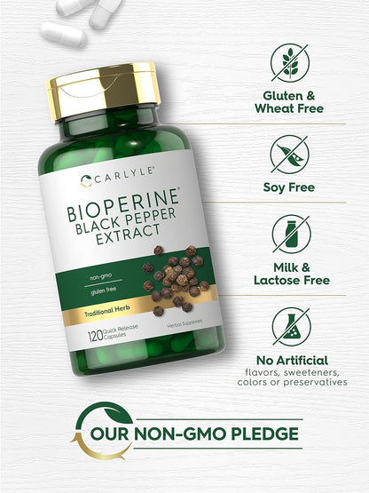 Carlyle Bioperine 10mg | 120 Capsules | Non-GMO & Gluten-free