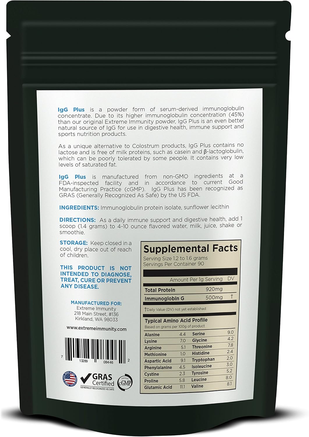 Extreme Immunity IgG Plus - Serum Derived Bovine Immunoglobulin Protein Isolate (SBI), 126 g - görsel 2