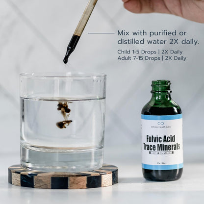 Fulvic Acid Trace Minerals Supplement - 169 Servings - Humic Acid Multimineral Electrolyte Liquid Drops - Bio-available Extract