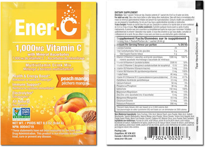 Ener-C Multivitamin Drink Mix, Healthy Energy - Peach Mango, 30 Sachets