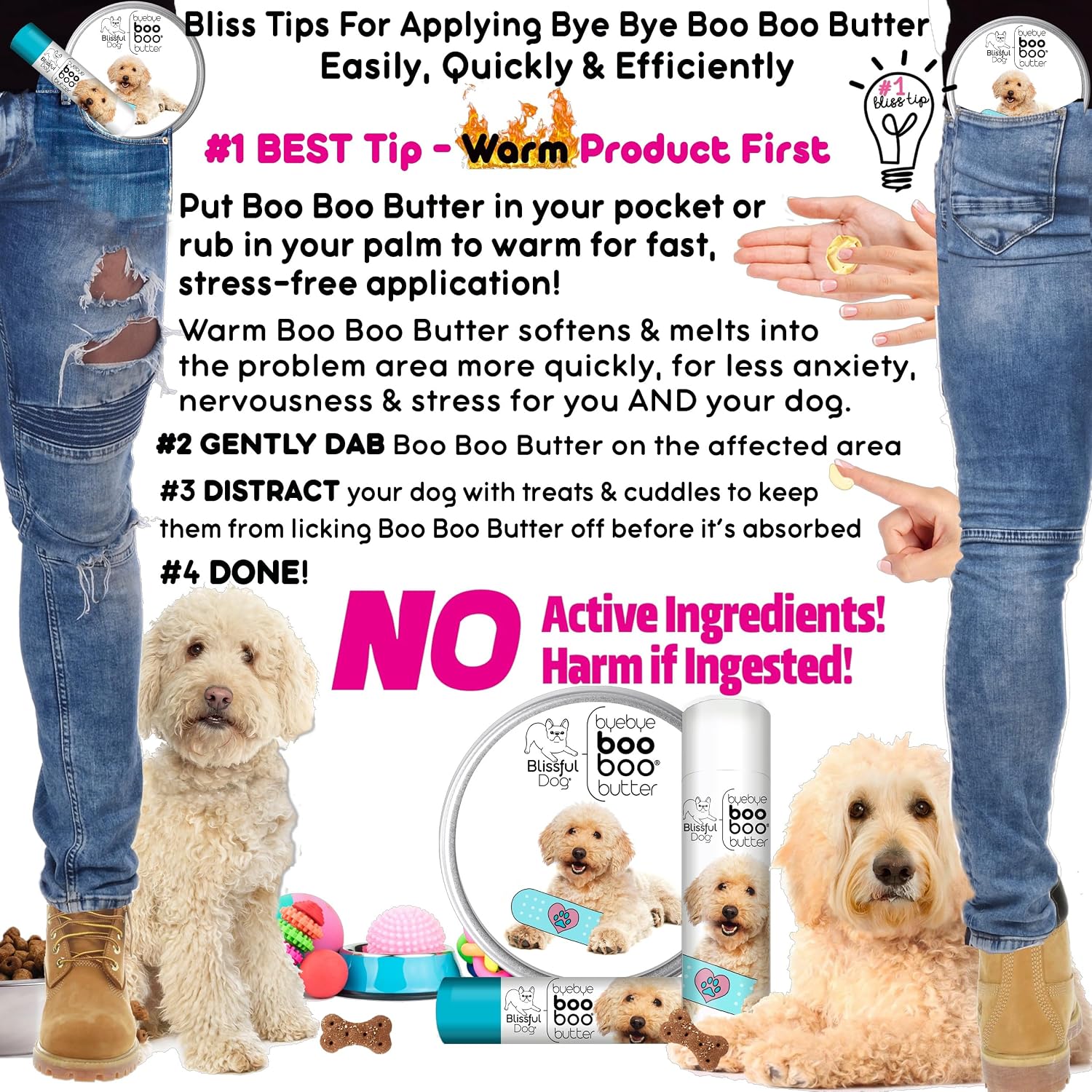 The Blissful Dog Goldendoodle Booboo Butter, 1 oz Tin - görsel 7