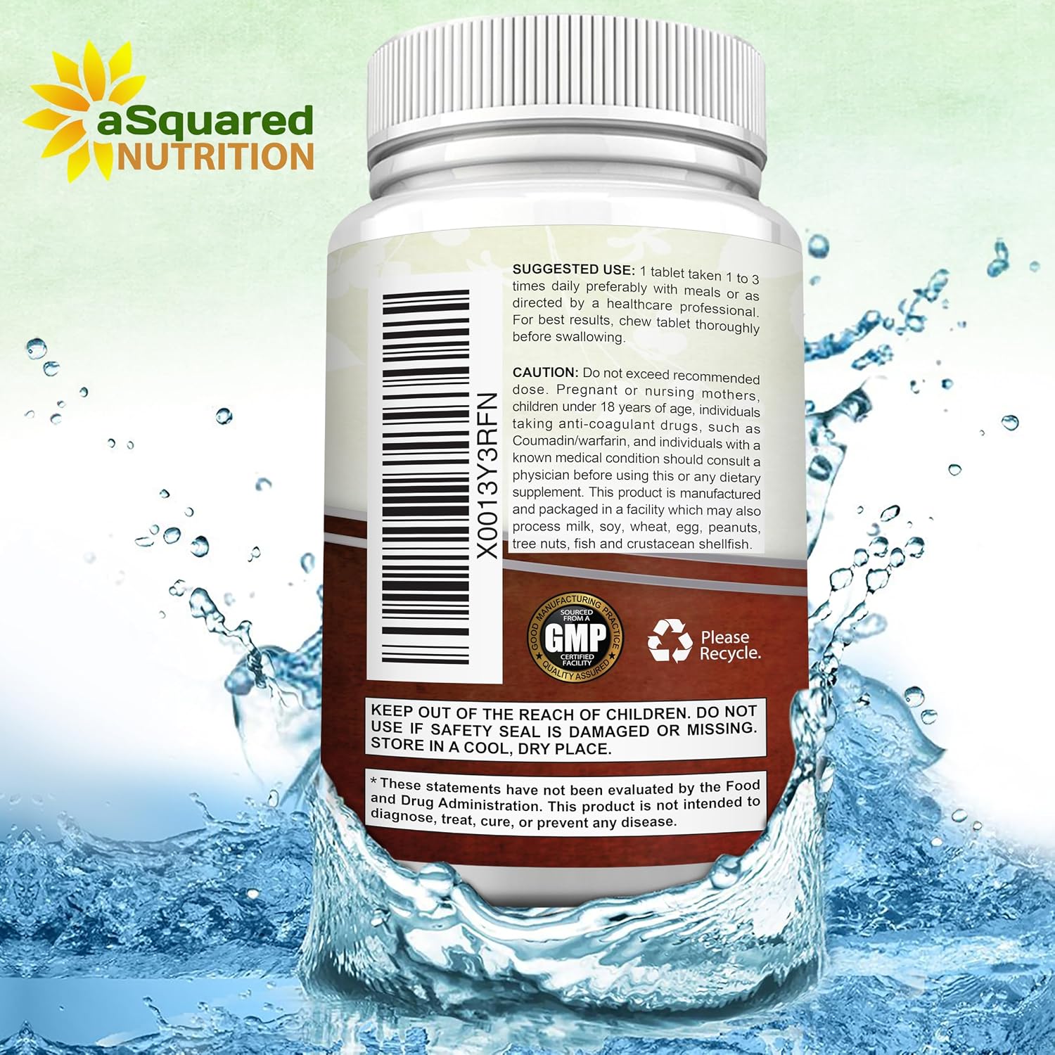 aSquared Nutrition Vitamin D3 with K2 - 180 Chewable Tablets, 2000 IU D3 & 75 mcg K2 MK-7 - görsel 8