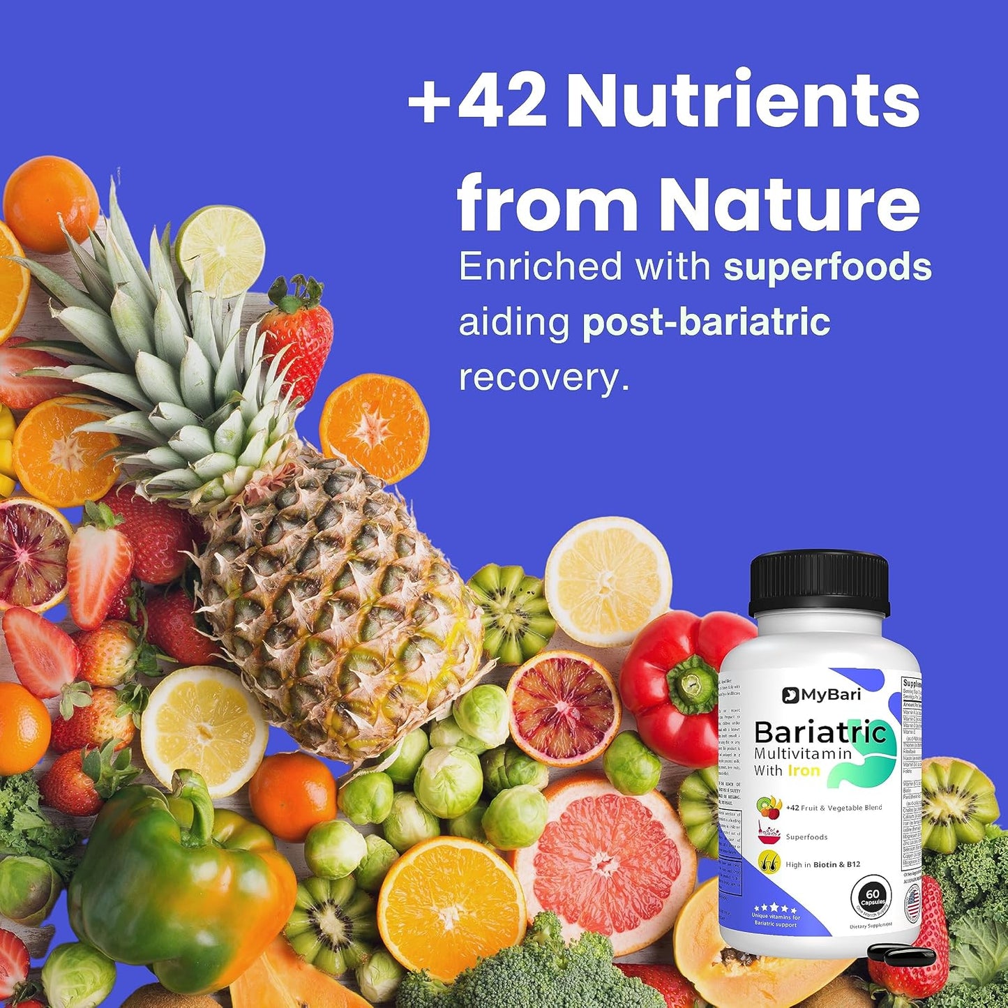 MyBari All-in-One Bariatric Multivitamin with Iron - 60 Liquid Capsules - görsel 4