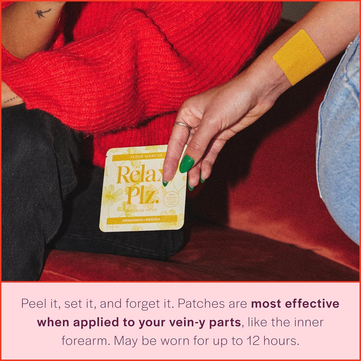 Fleur Marché Relax, Plz Botanical Patch – Calming Wellness Patch with Ashwagandha & Chamomile (7 Patches) - görsel 4