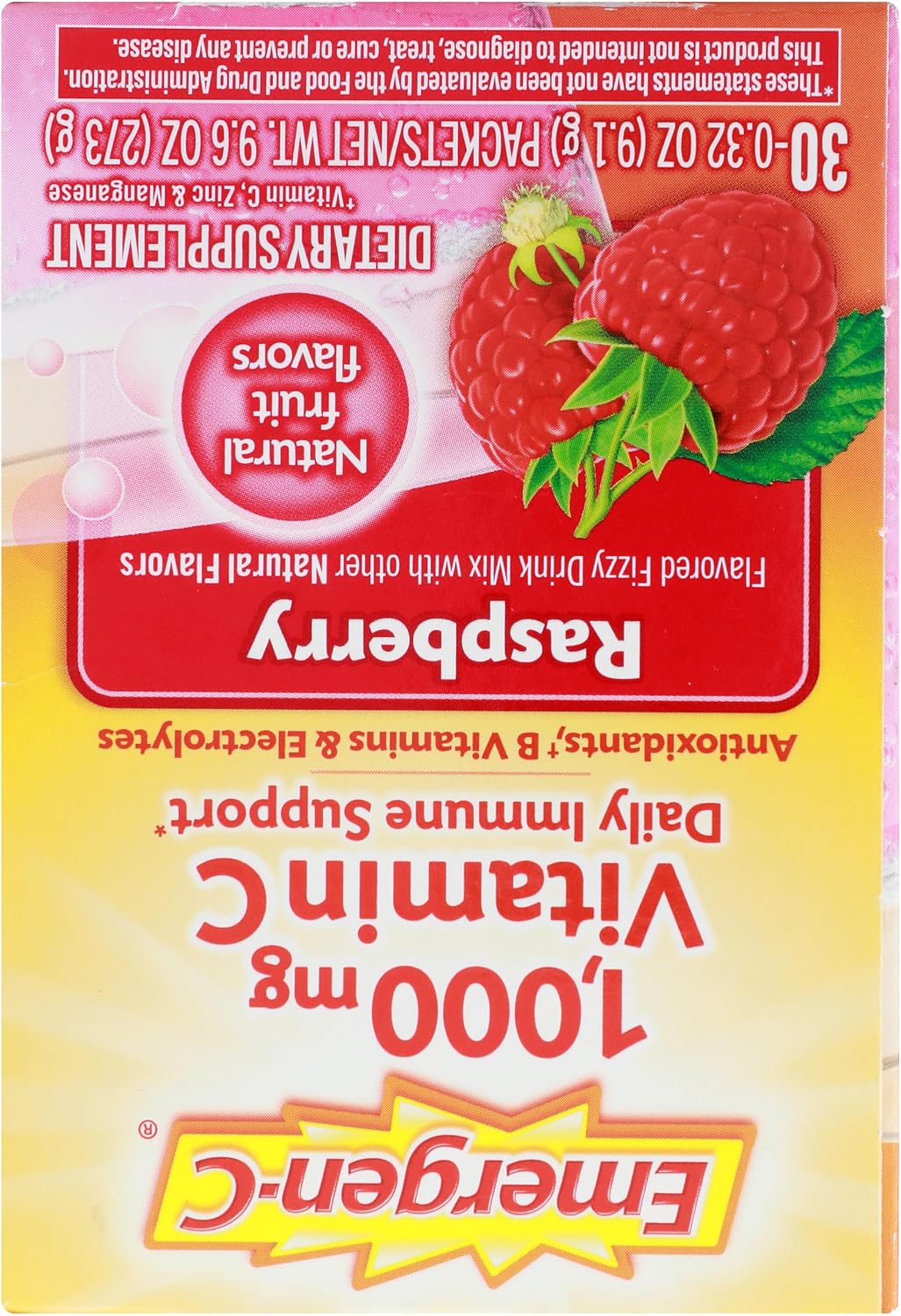 Alacer Raspberry Emergen C Box 30 Pack, 0.32 OZ - görsel 5